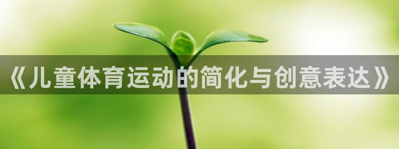 MK体育官方正版app集团简介：《儿童体育运动的简化